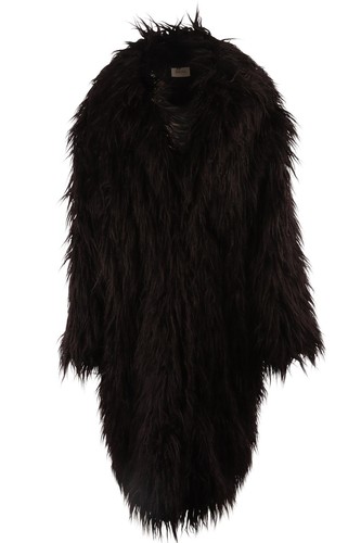 Mikuta black faux fur coat - black,