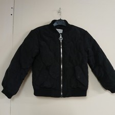 Marks & Spencer Boys Padded Bomber Jacket Age 6 - 7 Years Black Zip Up New