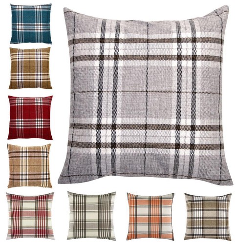 Tartan check cushion cover - check,