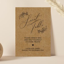 Personalised Sweet Table Wedding Party Sign in Brown or White (FC27)