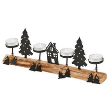 Wood & Metal Tea Light Holder