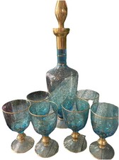 Murano Venetian 6 Wine Glasses