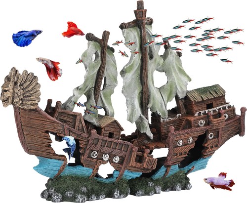 Shipwreck aquarium decor uneak - aquarium,