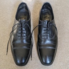 Foster & Son Handmade Bespoke Black Leather Oxford Shoes - Size UK 7.5 D