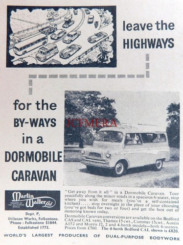 Bedford dormobile caravan - bedford,