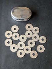 17 X ‎UK 3d (old pence) P.E. (Phonographic Equipment)‎ & CHE / ARN tokens + Box