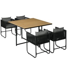 Outsunny rattan dining set - rattan,