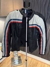 Vintage Frank Thomas Cafe Racer Leather Ladys Biker Jacket Size 12 Black 