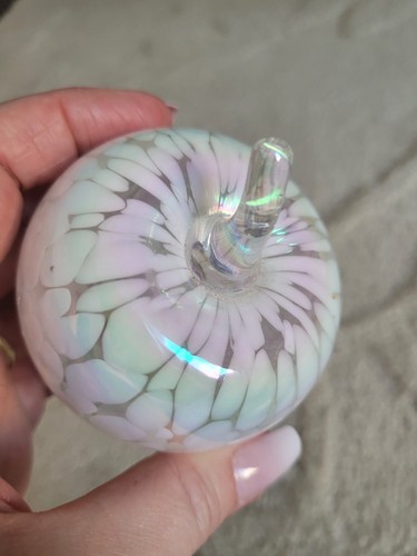 Iridescent heron glass apple - iridescent,
