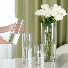 Clear plastic flower vase - flower,