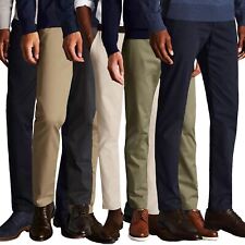 Ex-M&S Mens Chino Pants Regular Fit Flat-Front Stretch Relaxed Cotton Trouser