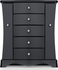 Elegant black wooden jewelry - black,