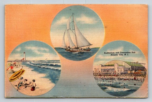 Vintage atlantic city - atlantic, linen