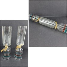 unique glass champagne flutes cracker set Christmas festive 