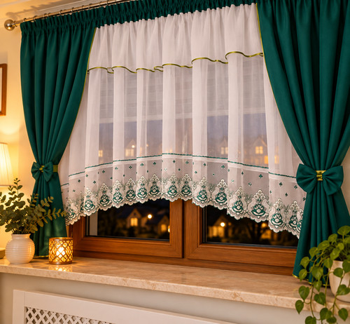 White green voile net - white,