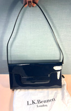 LK BENNETT Navy Patent Leather Clutch Shoulder Bag NEW RRP £270