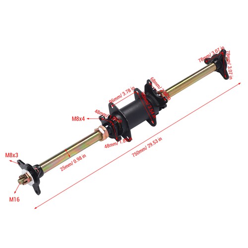 Kart rear axle - rear, high