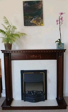 Edwardian Revival Mahogany Fireplace Surround & Dimplex Electric Fire HTN20BLK