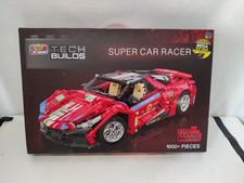 Tech Builds Build Your Own Red Super Car Racer 1000pcs Sport Car Building Kit