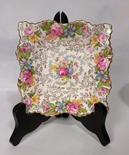 Vintage James Kent Old Foley Balmoral Square Dish Multicoloured Floral Chintz
