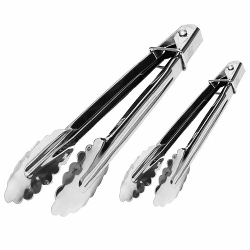 Stainless steel salad tongs - 2x,