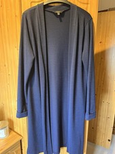 Navy Long Line Open Cardigan