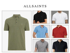 AllSaints T Shirt Reform Pique Mens Polo SS Tee Summer Top Designer All Saints