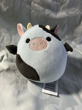 Squishmallows Original Cillian The Cow With Bat Wings Clip Plush Toy