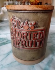 Stoneware Dried Fruit Storage Jar  /Cornish 1970's / Retro