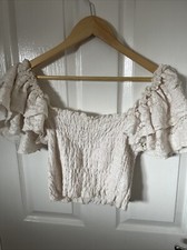 Zara Off Shoulder Bardot Crop Top Size L