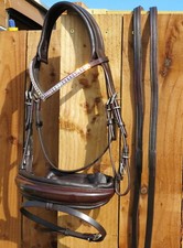 FSS RAINBOW HOLOGRAM SHIMMER CRYSTAL V AB BLING Freeform Comfort Cut Away Bridle