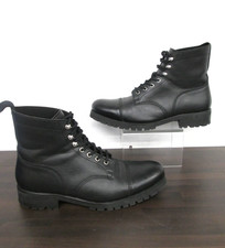 Will's Vegan Store Black Ankle Work Boots Men's Size UK 11 / EU 46 BNWOT