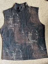 Kim and Co Women's Tank Top Brown/Black Size Large New Without Tags