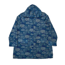 SEASALT CORNWALL Rain Coat Womens Size L Blue Clouds Patterned Waterproof Jacket