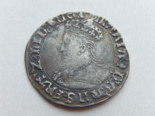 A557 - Mary Tudor Silver Hammered Groat. 1553-54 Pomegranate Mintmark