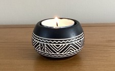 Yankee Candle Tea Light Holder African Etched Pattern 