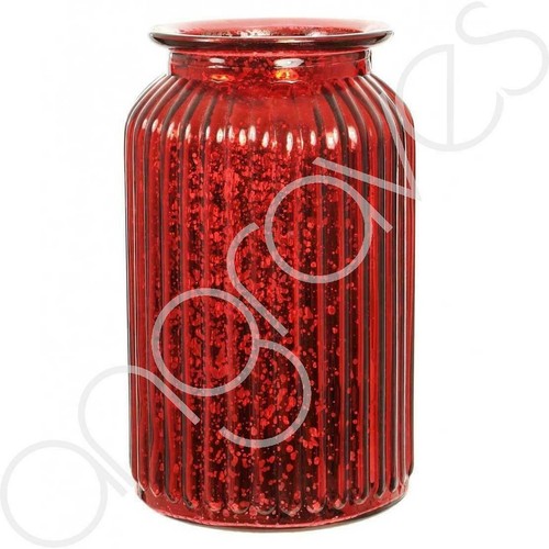 Splatter red ribbed flower - red,