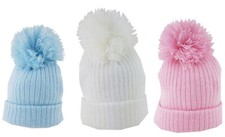BABY POM POM HAT KNITTED