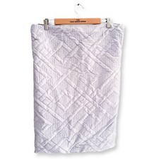 Set of 2 Grey Quilted Pillow Case Cover Bedding