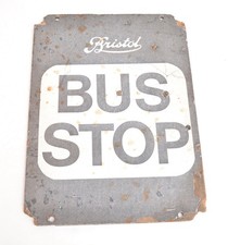 Timber mounted Two Faced Bus Stop Sign Bristol Omnibus Co.