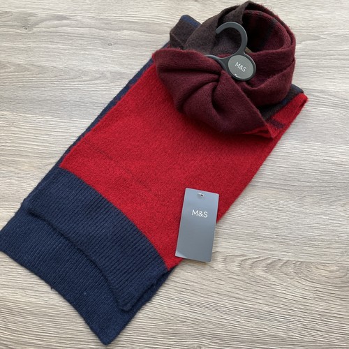 Scarf red navy - m&s, size