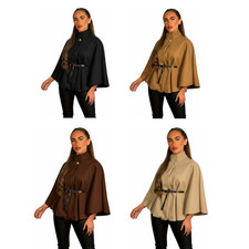 Women's Belted Poncho Cape