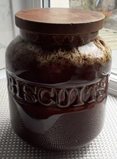 Fosters Pottery Honeycomb Glaze - 'Biscuits Barrel' size 21 x 14 cm see pictures