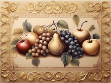 Tile Mural Apples Grapes Still