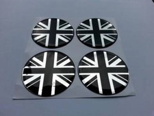 UK / UNION JACK Alloy Wheel Centre Center Badge Caps 60mm for MINI(black/chrome)