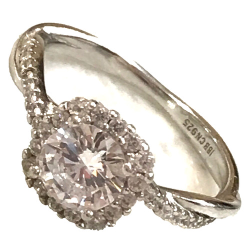 Twist ring sterling - cz,