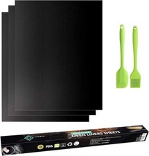 Large Heavy Duty (3 Pack) Bottom Oven Liner Sheet - Reusable BBQ Mat Non Stick