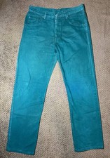 Vintage Levi’s 501 Turquoise Green Jeans – W34 L34 – Rare Color
