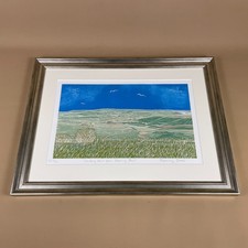 Rosemary Jones Screen Print Steyning Bowl Sussex Landscape Framed Signed Artwork