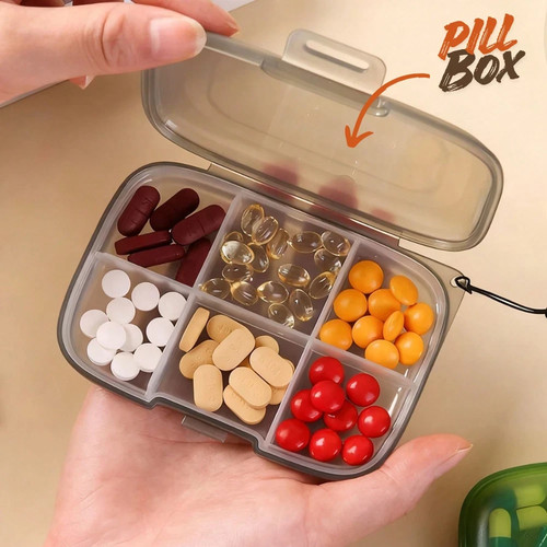 Portable pill box daily - pill,